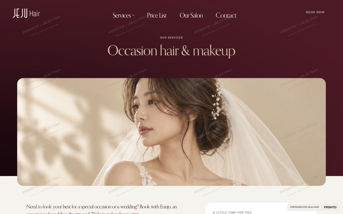 JEJU Hair Bridal and occasion hair