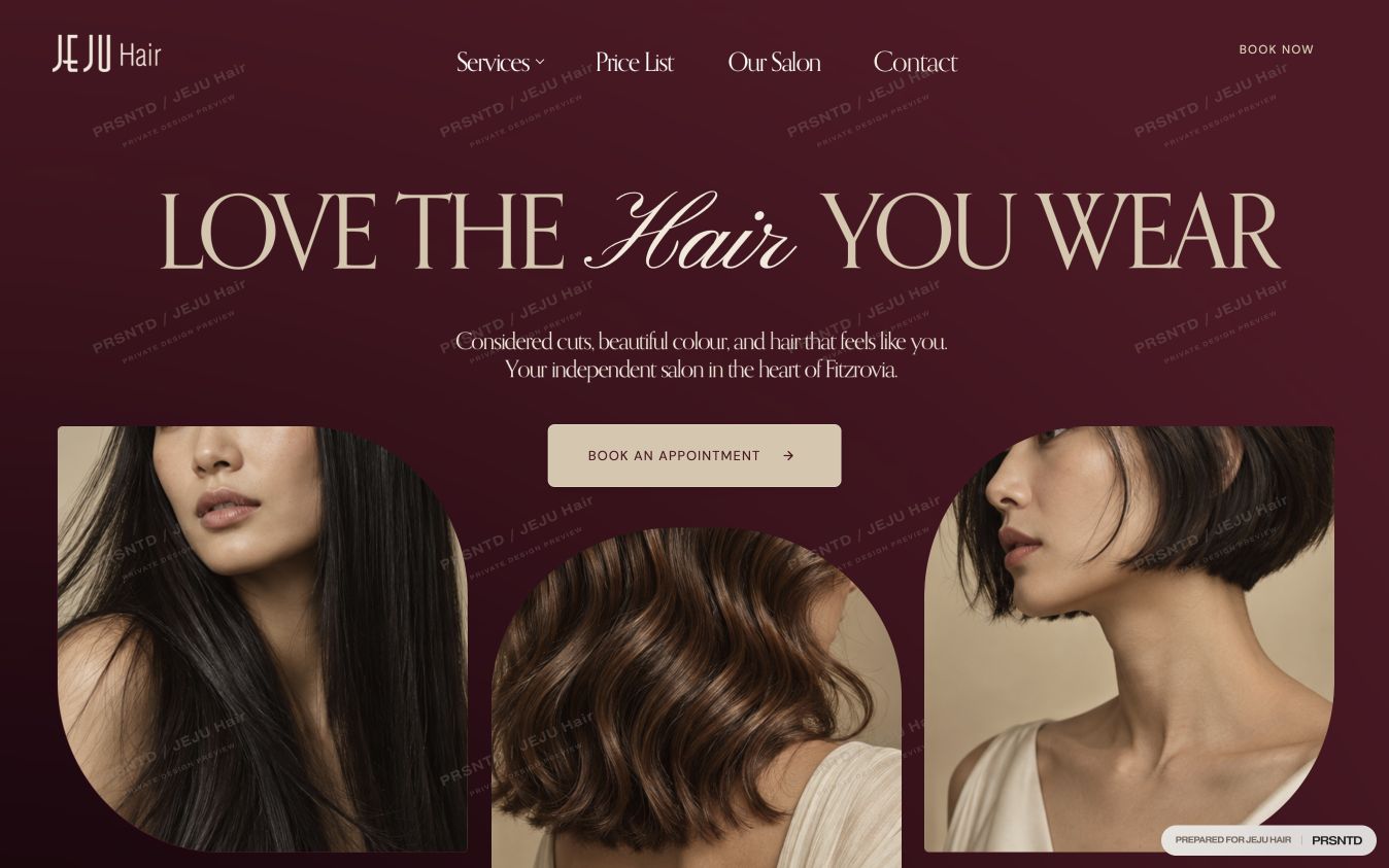 JEJU Hair Homepage